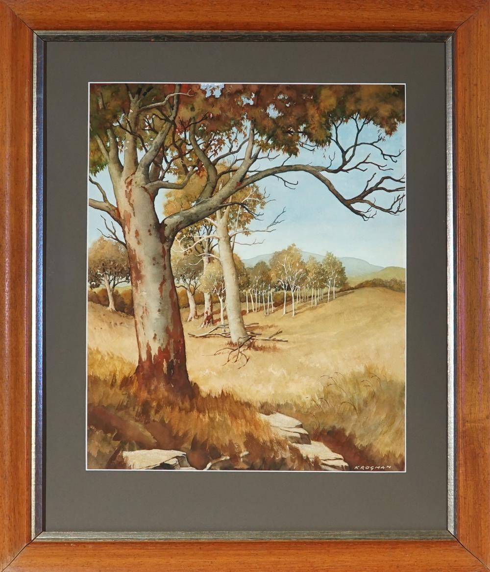 Artwork by William Krogman, View to Hills & Mountains, Wagga, Made of watercolour