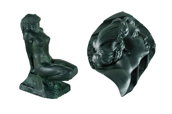 Two works: Kneeling Nude; Portrait Profile - Gilbert Doble