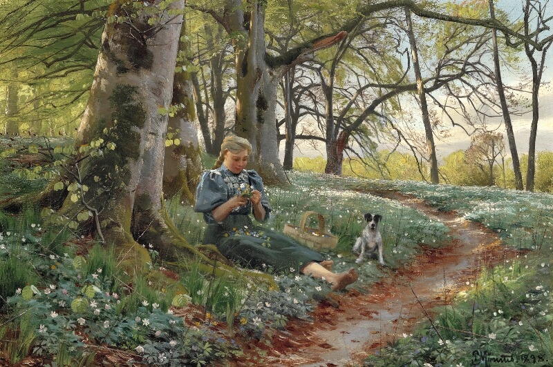 D-TOYS Puzzle 1000 Teile – Peder Mørk Mønsted "Spring Day In The Woods", Bunt