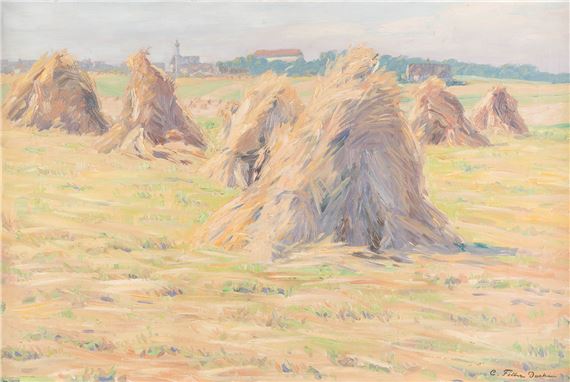 Dachau Hay harvest near Dachau by Carl Friedrich Felber