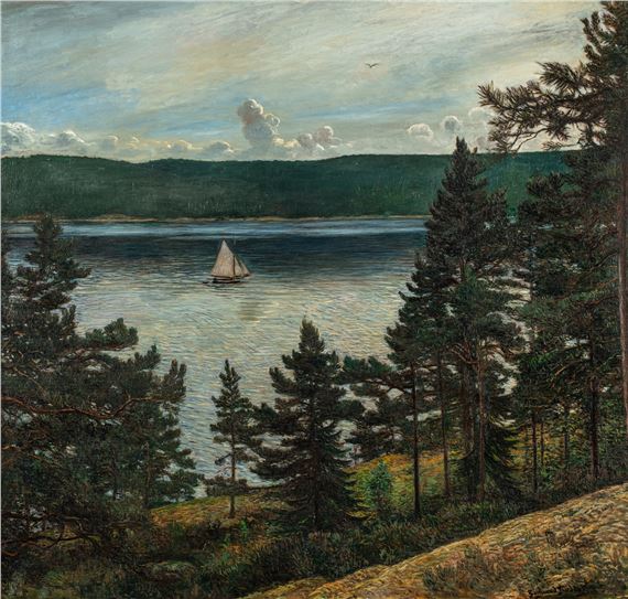 "Seilas på fjorden" - Sigmund Sinding