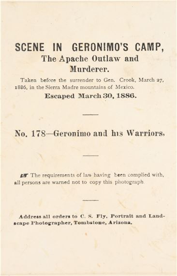 Camillus Sidney Fly | No. 178 - Geronimo and his Warriors (Scene in ...