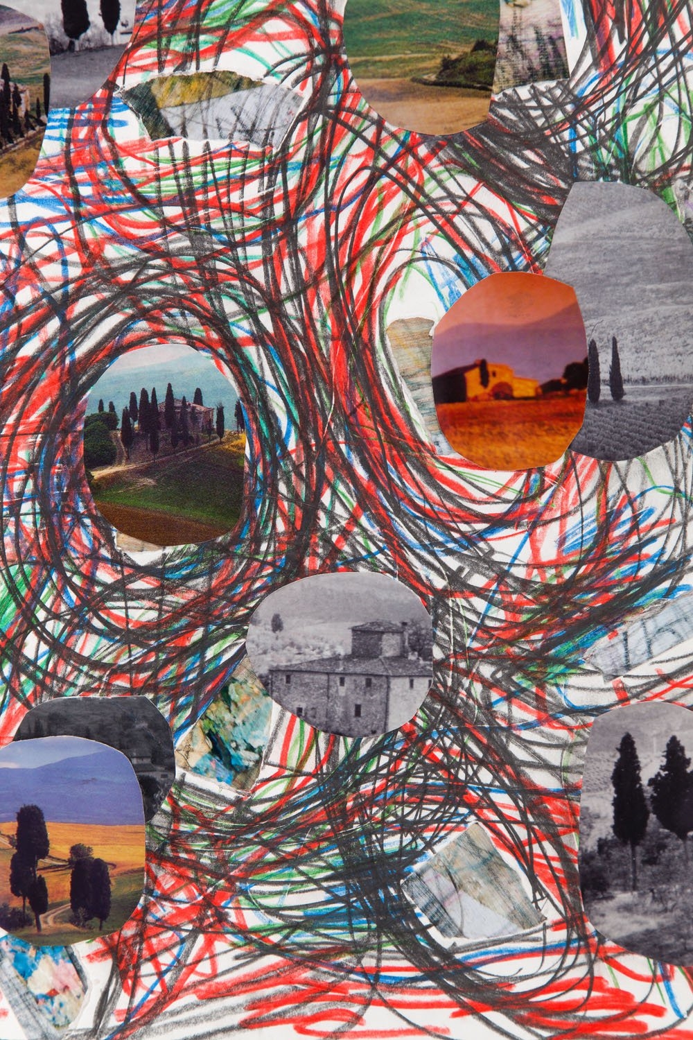 Artwork by Tomasz Ciecierski, Untitled, Made of crayon, collage/paper