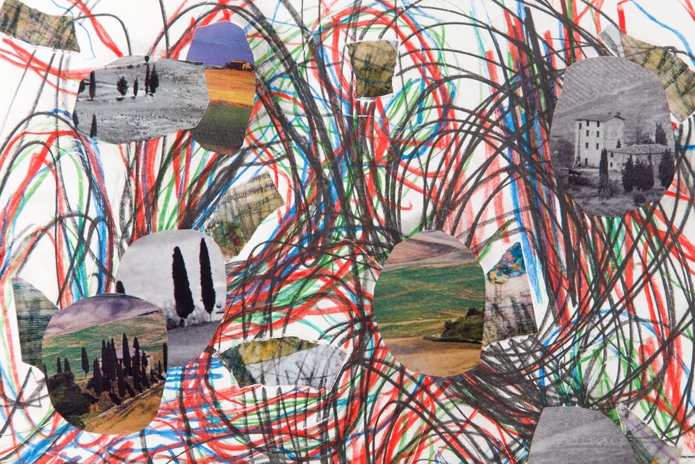 Artwork by Tomasz Ciecierski, Untitled, Made of crayon, collage/paper