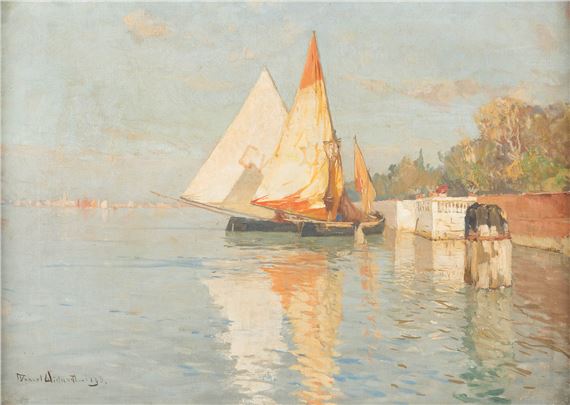 Fishing boats by Venice by Manuel Wielandt, 1893