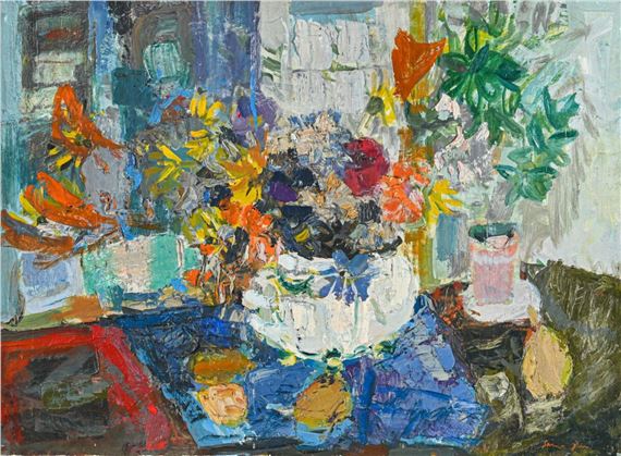 Bouquet de fleurs sur la table by Marcel Saint-Jean