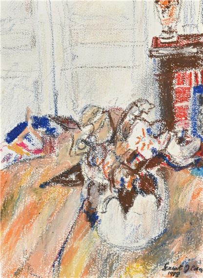 Petit bouquet près de la cheminée by Marcel Saint-Jean, 1988