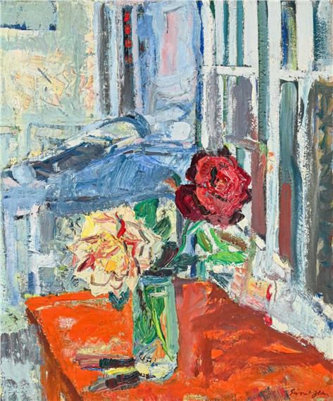 Bouquet de roses dans un intérieur