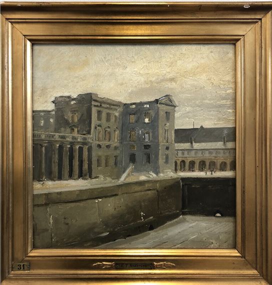 The ruins of Christiansborg by Carl Ferdinand Andersen