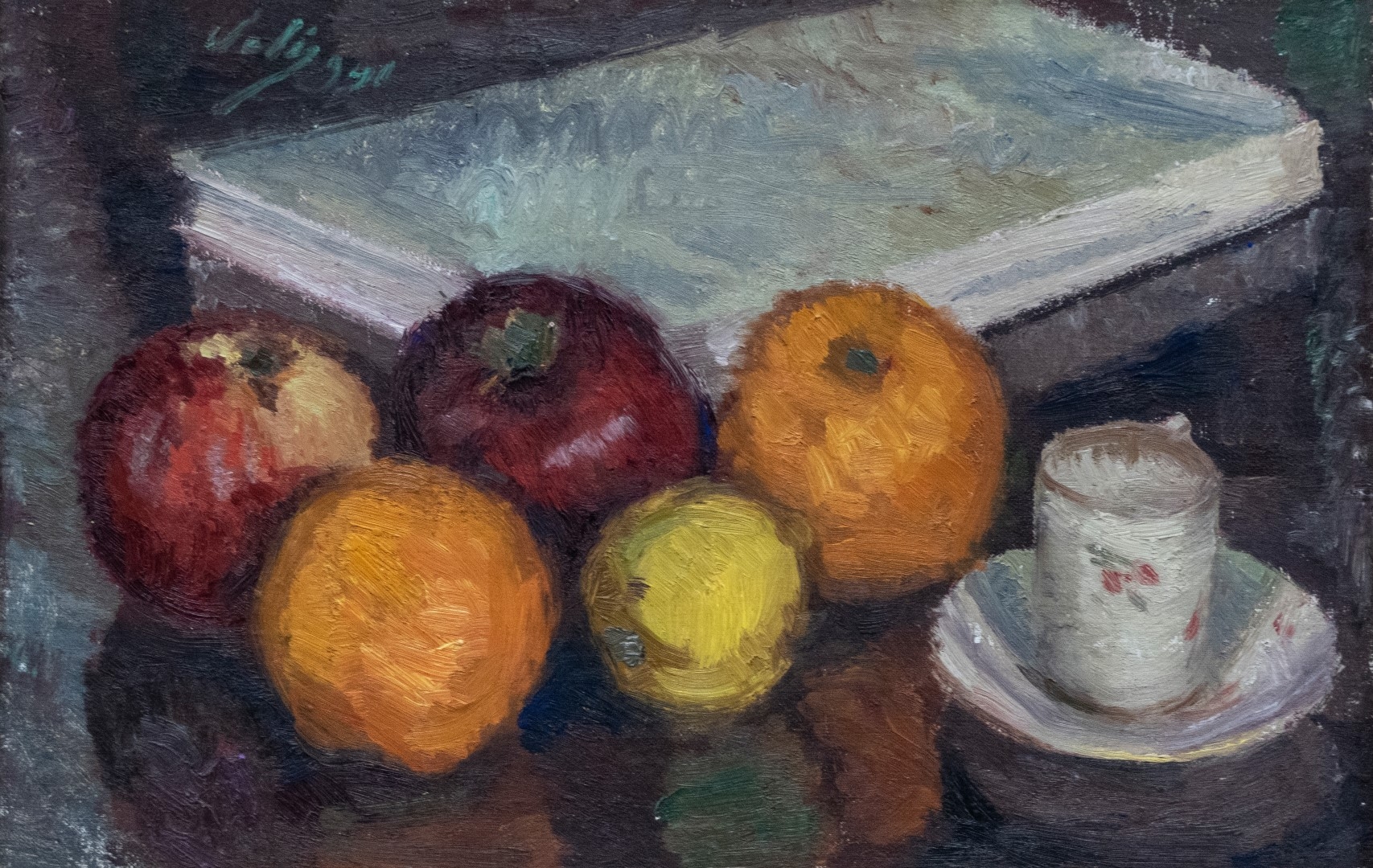 Artwork by Vasile Velisaratu, Still Life with Fruit, Made of oil on canvas