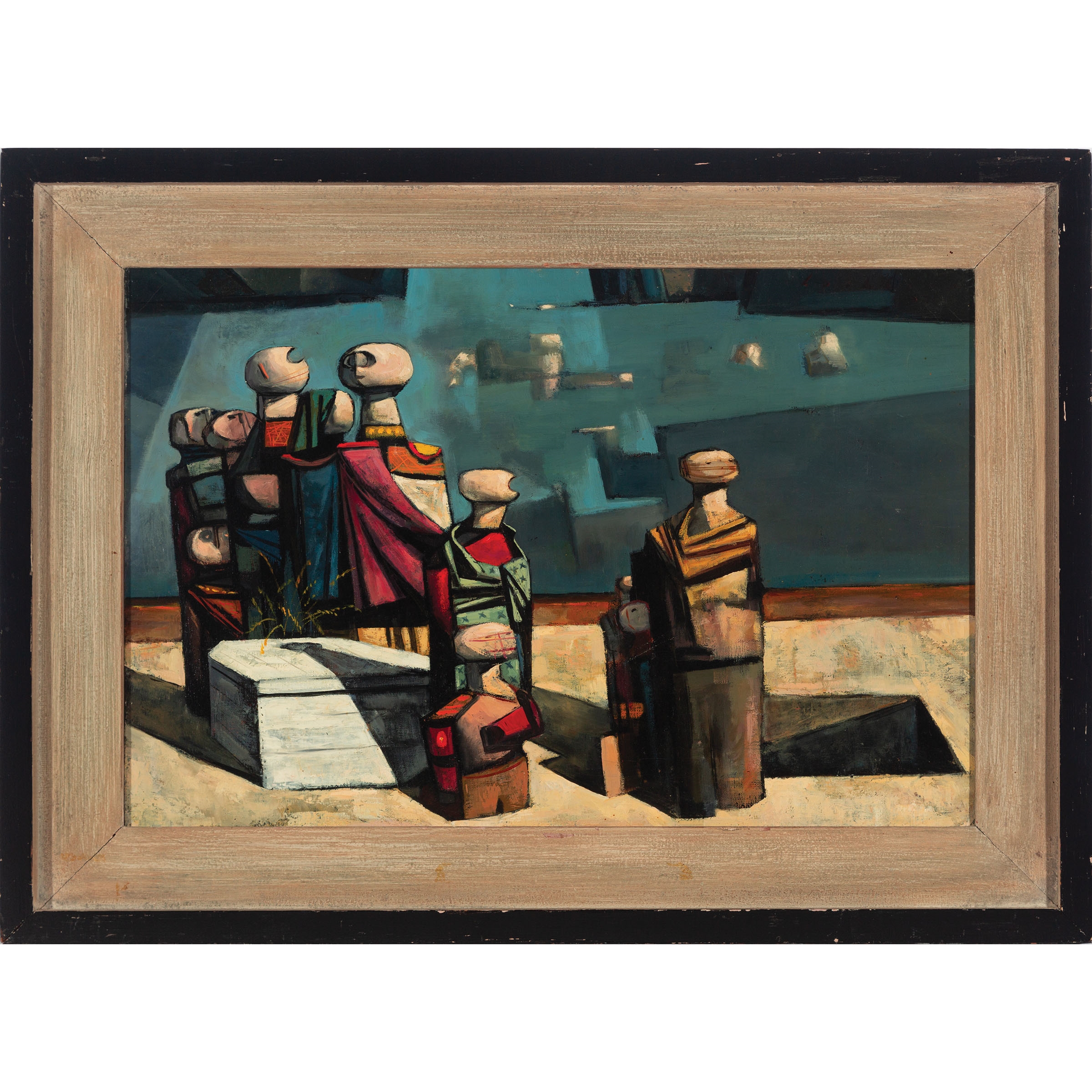 Artwork by Kenneth Lochhead, THE BURIAL, Made of oil on canvas