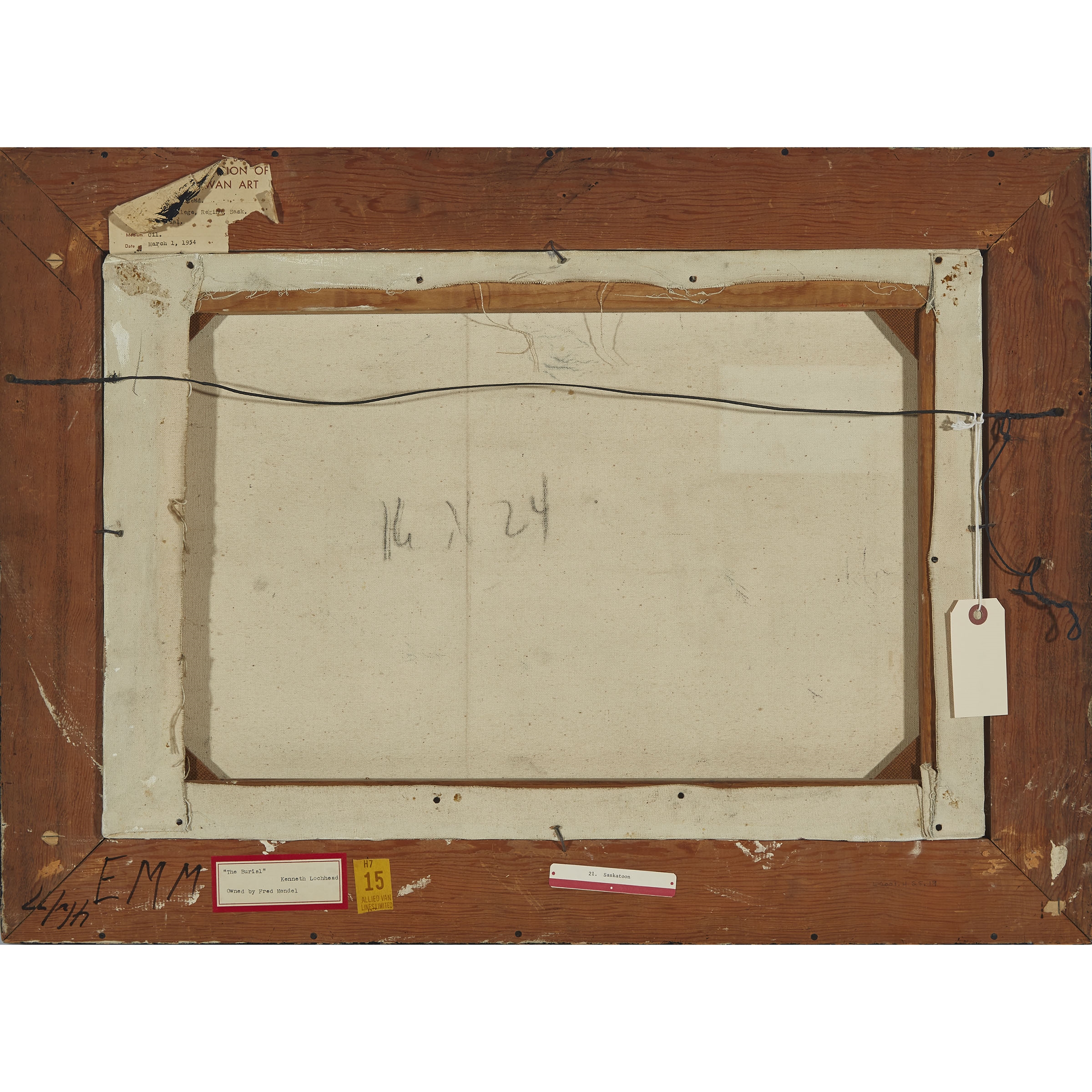 Artwork by Kenneth Lochhead, THE BURIAL, Made of oil on canvas