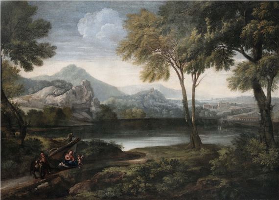 Veduta fantastica del lago di Nemi by Crescenzio d'Onofrio