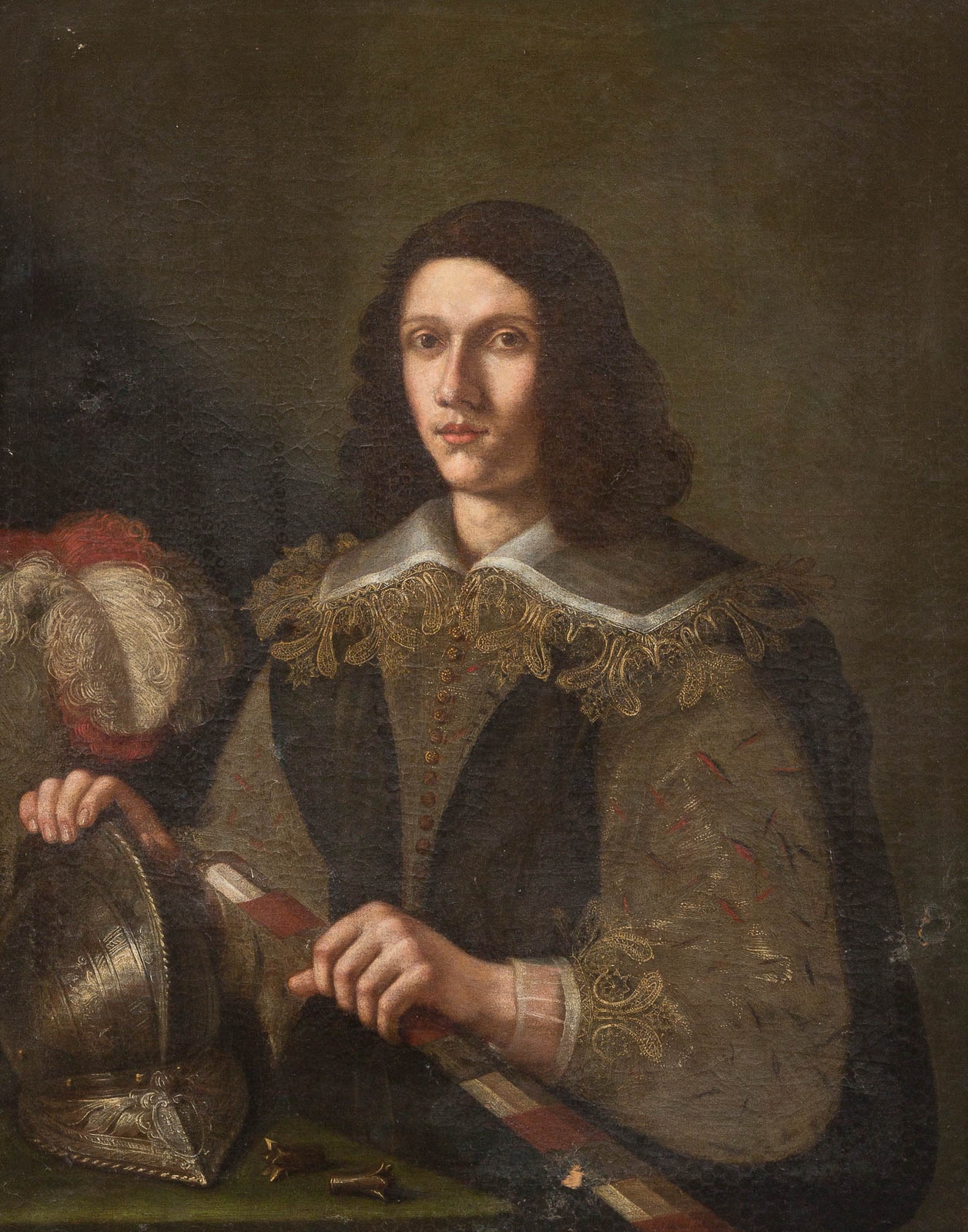 Artwork by Brescian School, 17th Century, Portrait of a Condottiero from the Gambara Family Holding a General Baton, Made of Oil on canvas