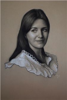 Portrait Commission: charcoal and chalk single head and shoulders - Phoebe Cripps