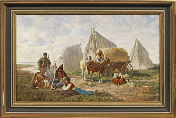Zigeunerlager in der Puzta by Franz Quaglio, 1890