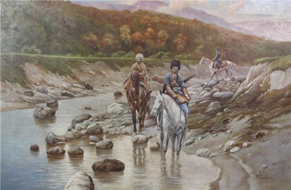 Kosakenreiter by Frants Alekseevich Rubo