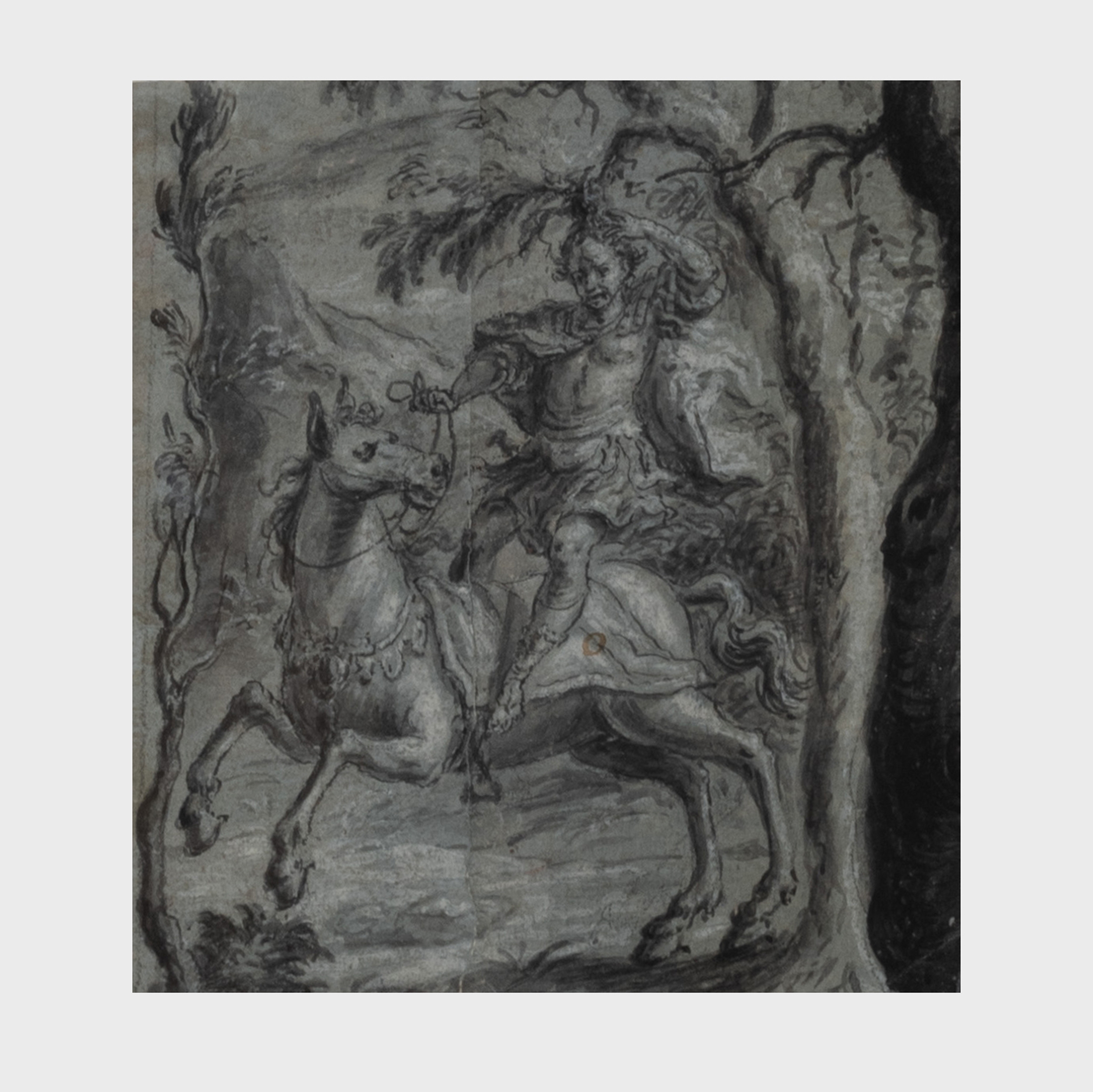 Artwork by Johann Wolfgang Baumgartner, The Death of Absalom, Made of Ink and gouache on paper