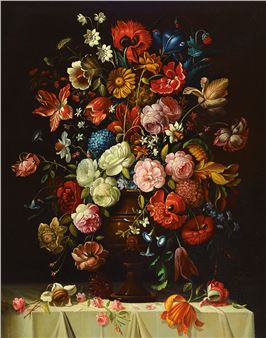 still life of flowers - L. Suarez