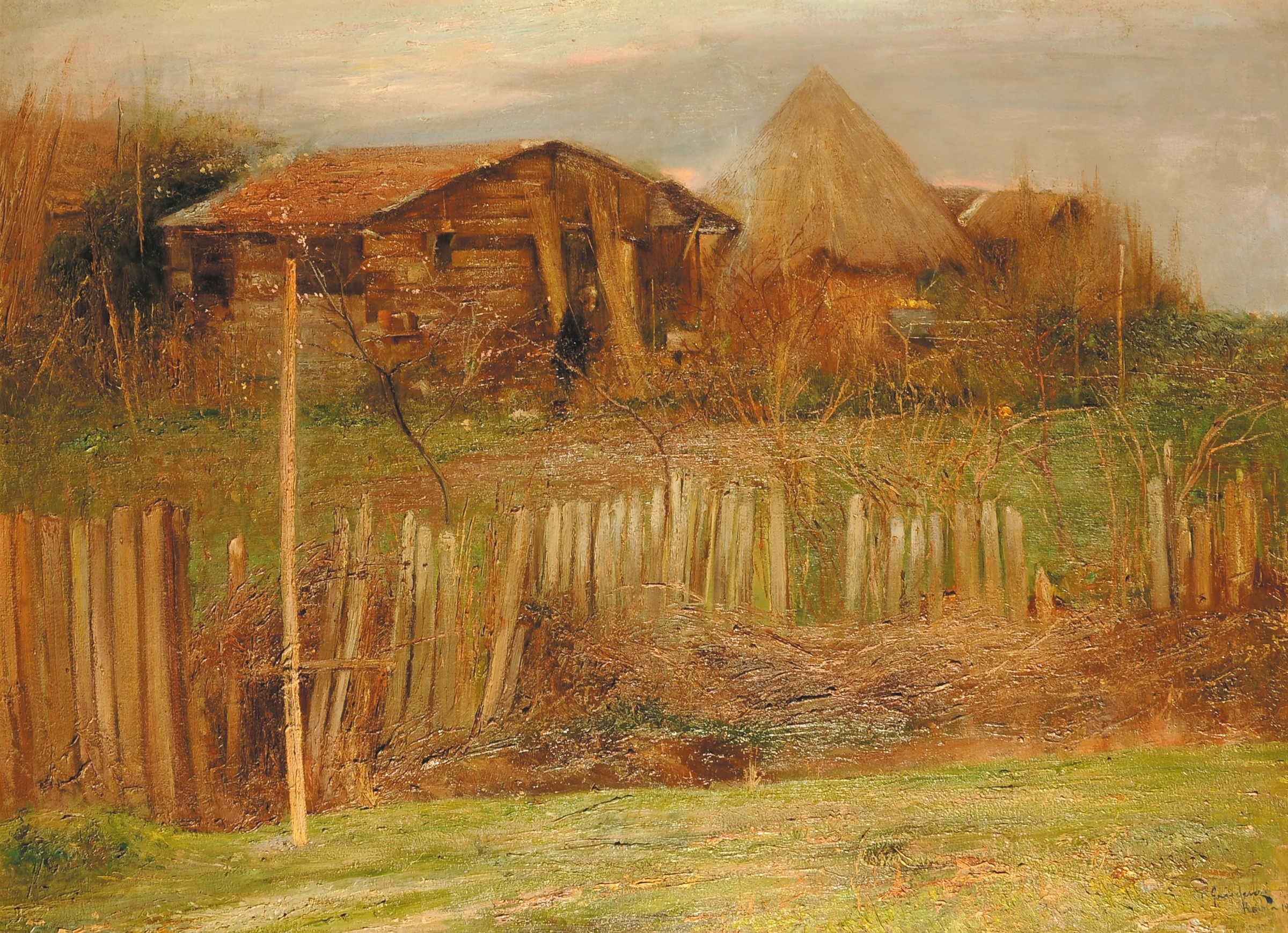 Artwork by Pietro Gaudenzi, Cascinale, Made of oil on canvas