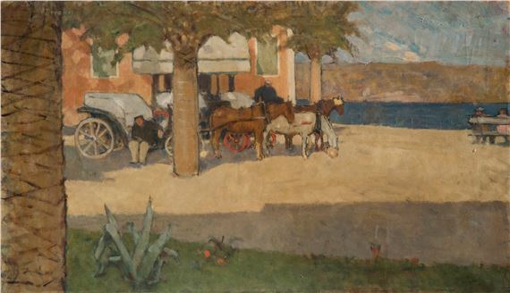 At the Shore (of Rapallo) by Giuseppe Novello, 1964