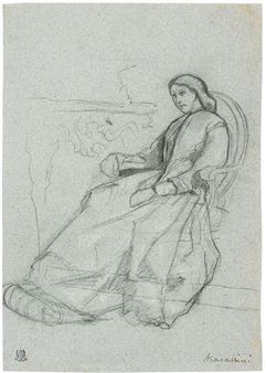 Dama seduta - Cesare Fracassini