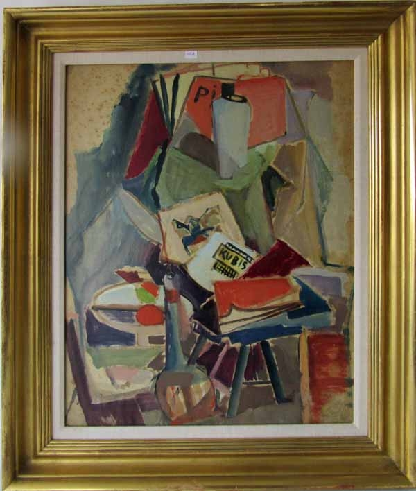 Artwork by Helen Stein, Cubist, Made of oil on board