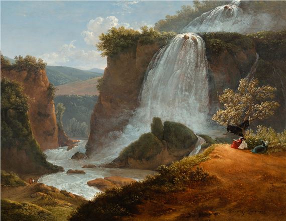 A View to the Cascades of Tivoli by Simon-Joseph-Alexandre-Clément Denis, 1790