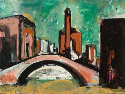 Stadt mit Brücke by Carl Walter Liner, 1954