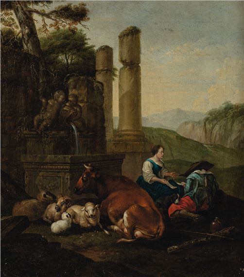 Theodor Roos | SHEPHERDS IN THE ROMAN CAMPAGNA | MutualArt