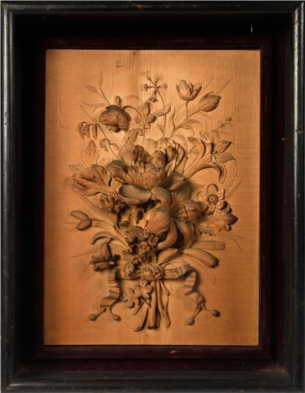Aubert-Henri Joseph Parent | Bouquet de fleurs, lys, pavots, anémones et  renoncules reliées par un noeud de ruban | MutualArt