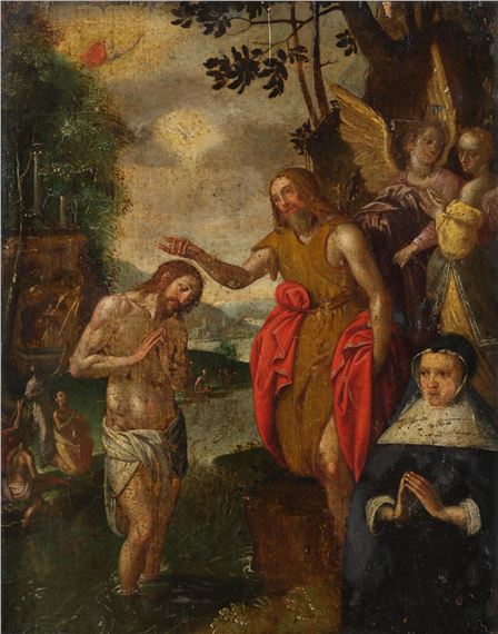 Le baptême du Christ by Bartholomeus Spranger, German School, 17th Century