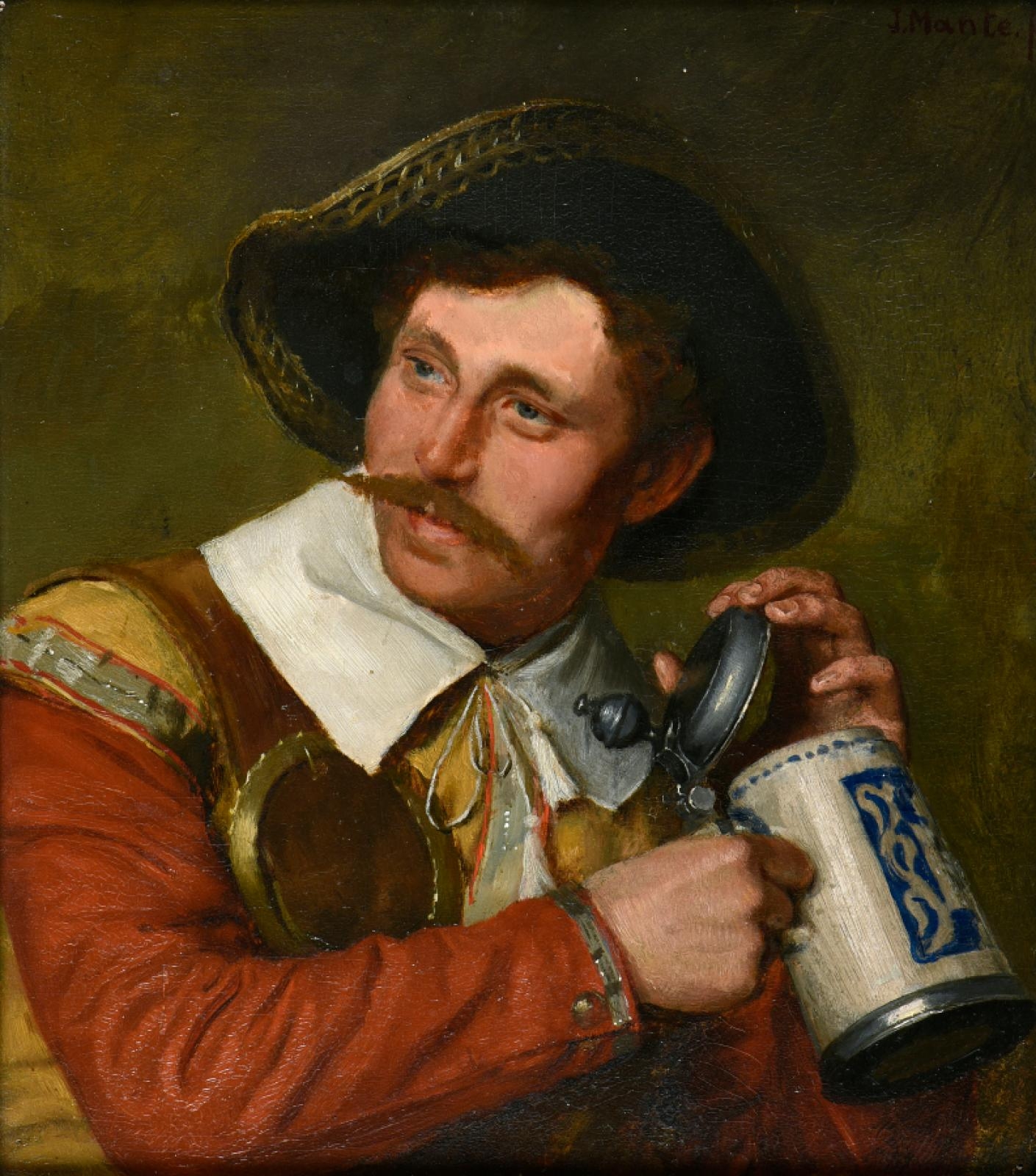 Artwork by Julius Mante, L'homme à la choppe, Made of Oil on panel