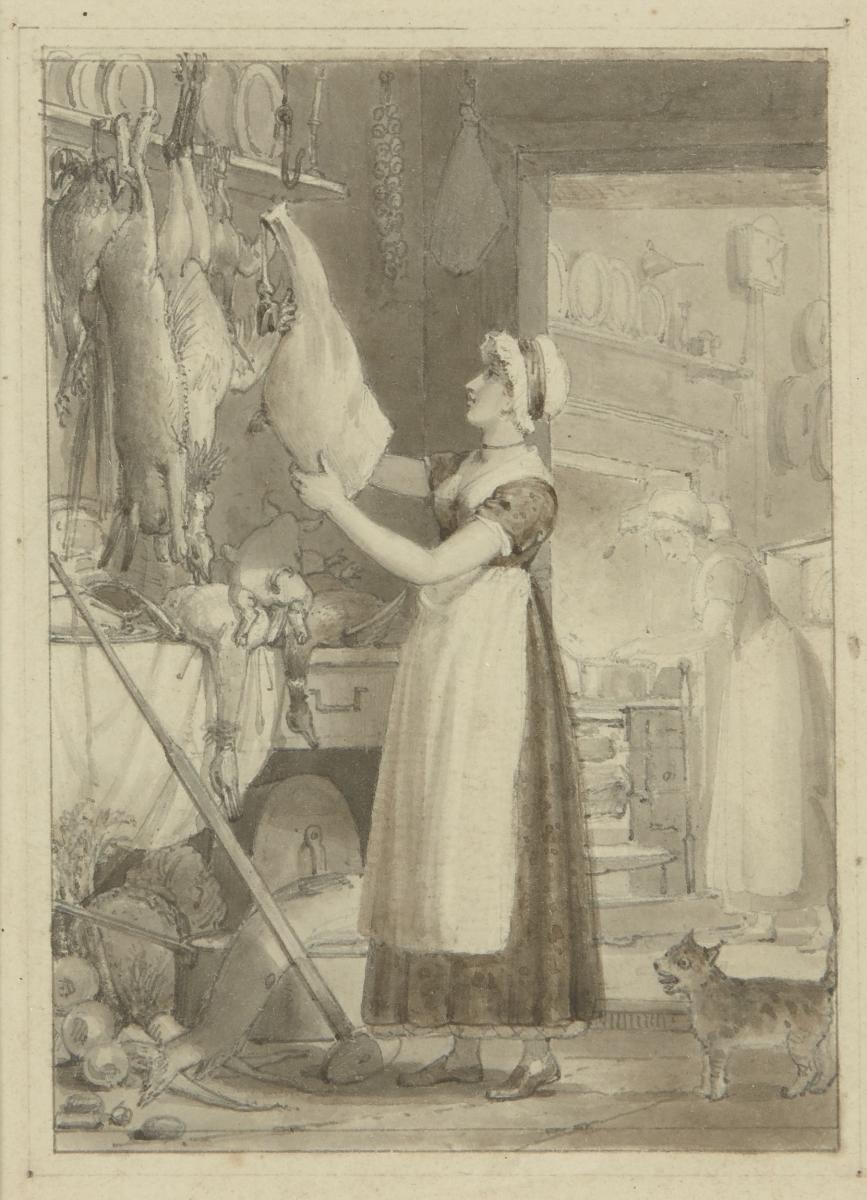 British School, 19th Century | Servants in a pantry and scullery/game ...