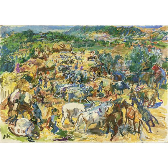 Anticoli, Ernte in den Sabiner Bergen by Oskar Kokoschka, 1930