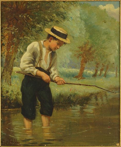 
A Boy Fishing by Albert W. Holden