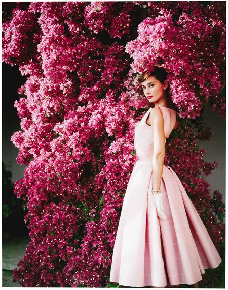 AUDREY HEPBURN WITH FLOWERS II by Norman Parkinson, printed 2017