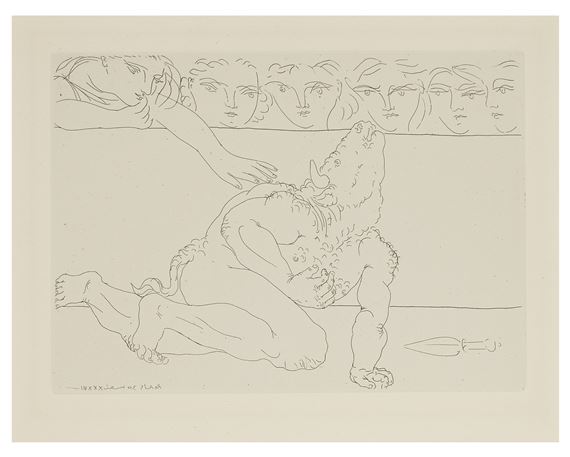 Pablo Picasso | Minotaure mourant, from La Suite Vollard (1939) | MutualArt