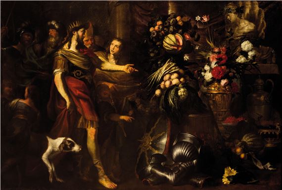 Ciro sacrifica all'idolo Bel by Jan Roos, Domenico Piola, Stefano Camogli