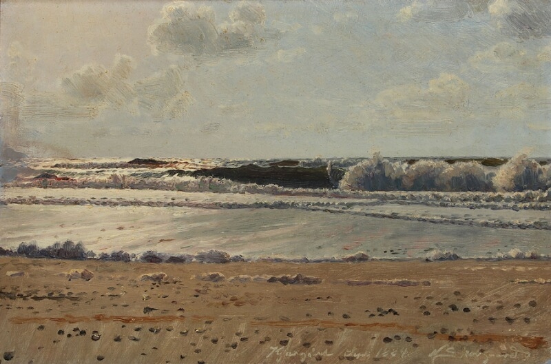 “Brænding ved Jyllands Vestkyst” by Niels Skovgaard, 1884