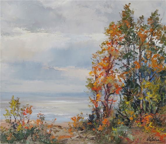 Autumn on the seaside of Engure by Harijs Veldre, 1989