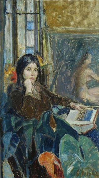 LA MODELLA NELLO STUDIO by Paolo Ghiglia