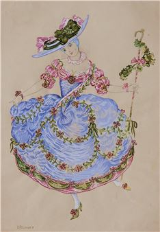 Theatrical costume sketch - B. K. Bilinskiy