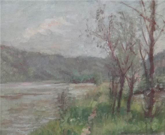 River landscape by Oskar H. Hagemann, 1964