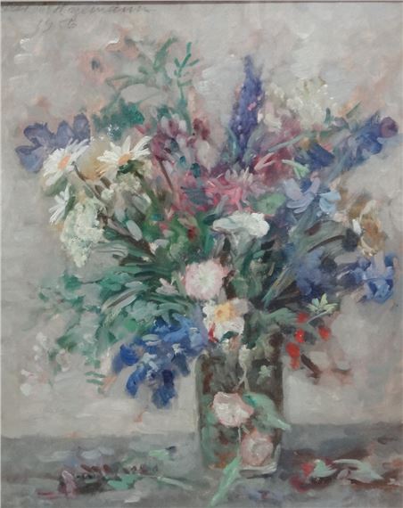 Floral still life by Oskar H. Hagemann, 1956