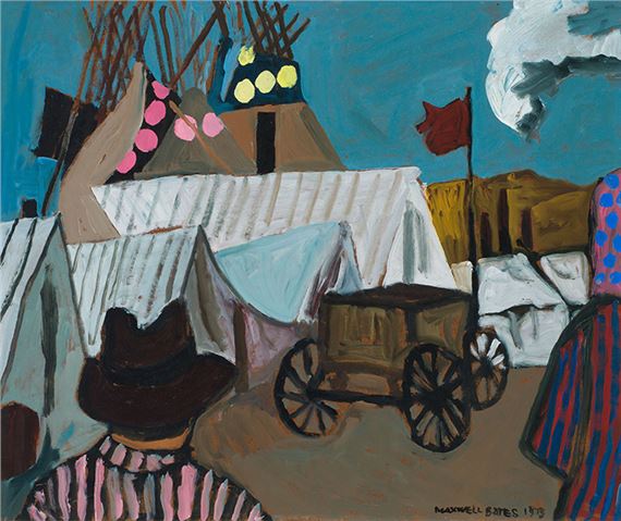 Indian Camp by Maxwell Bennett Bates, dated 1973
