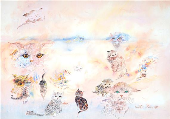 Abstract Cats by Pamela Duke, 1984