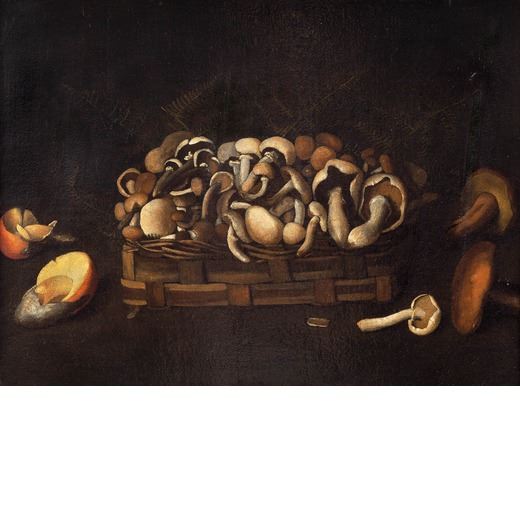 Natura morta con cesto di funghi by Luca Forte