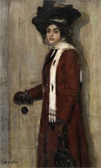 Bildnis einer Dame mit Hut - Bertha Dörflein-Kahle