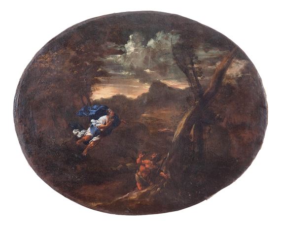 Paesaggio con Dio che appare a Caino by Giovanni Battista Pace